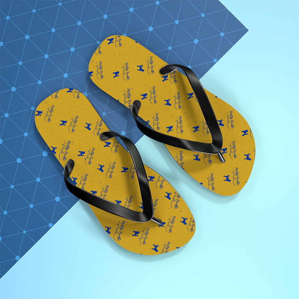 Thumbnail: Pretty Poodle Flip Flops ~ Yellow