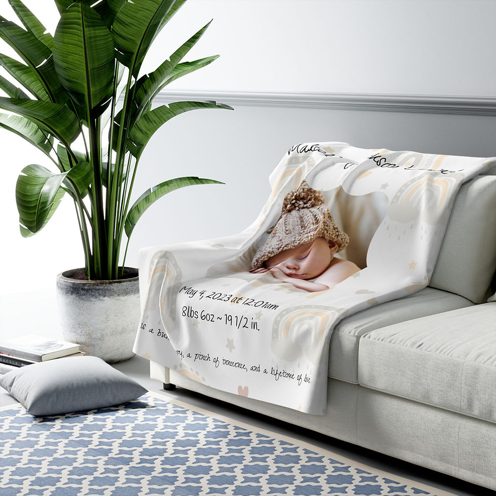 Thumbnail: Custom Baby Photo Blanket - Cherish Moments Forever! 50"x60"