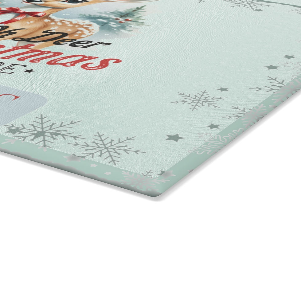 Thumbnail: Oh Deer Christmas is Here Personalized Glass Cutting Board 