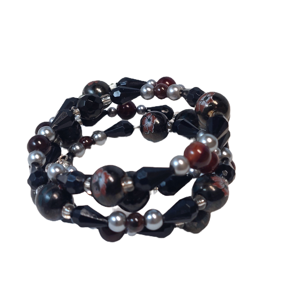 Tourmaline & Cloisonne' Bracelet side view