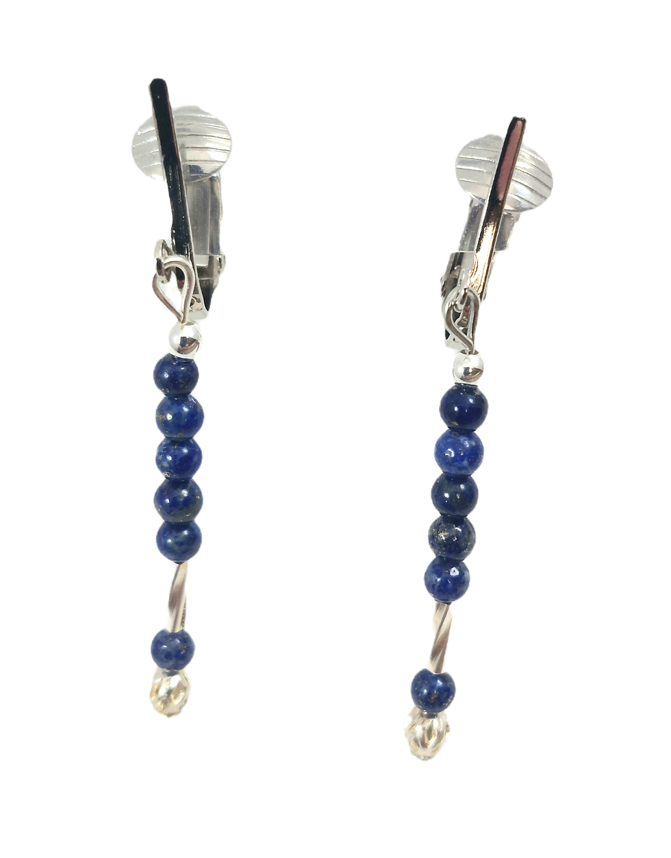 Lapis Lazuli Clip On Earrings front view