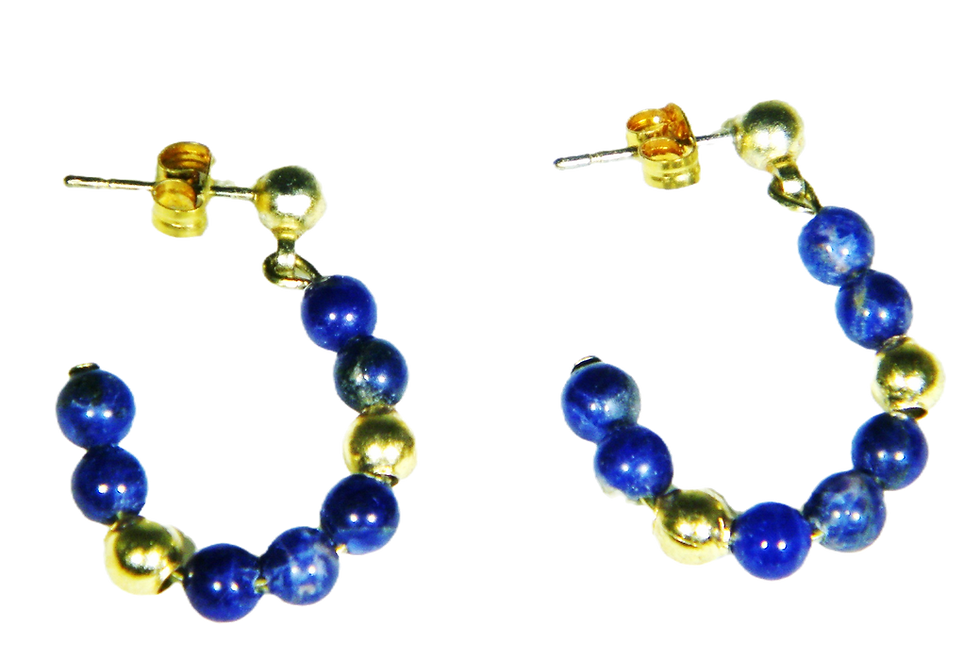 Thumbnail: Lapis Lazuli Earrings layed flat