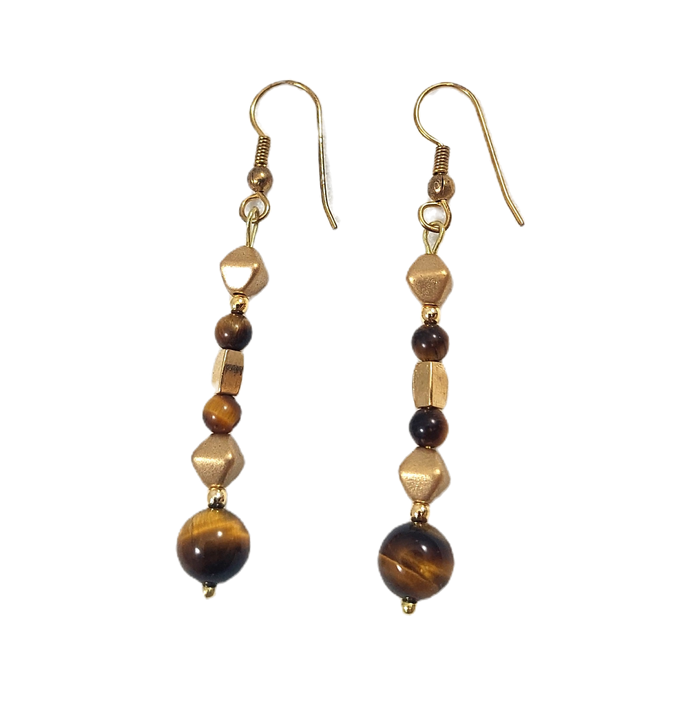 Tiger Eye Earrings full view