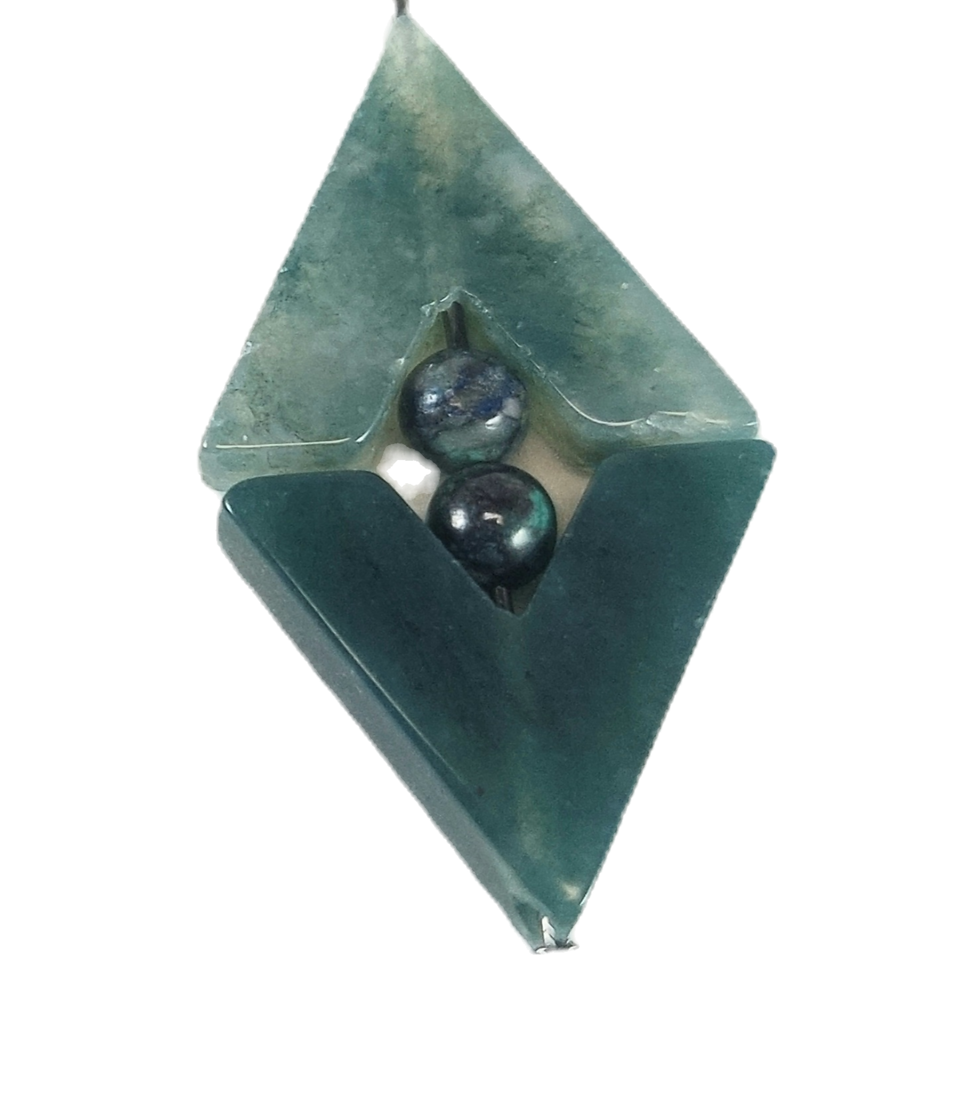 Thumbnail: Azurite Malachite Earring detail
