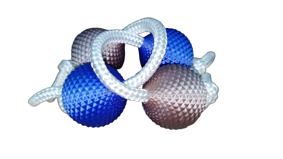 Asalato Dual Line - Knurling - Sapphire Blue and Rose Gold