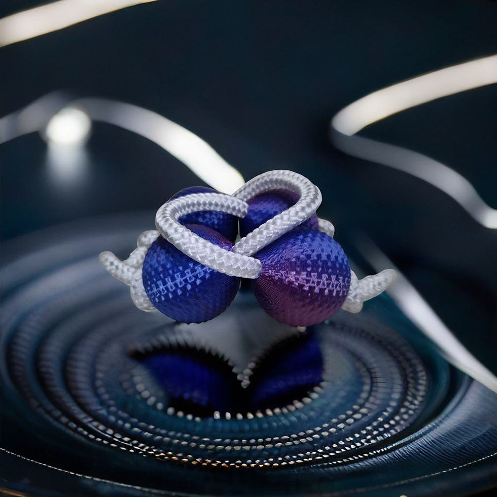 Thumbnail: Asalato Line Duo Colors - Knurling - Amethyst and Gradient Sapphire Blue