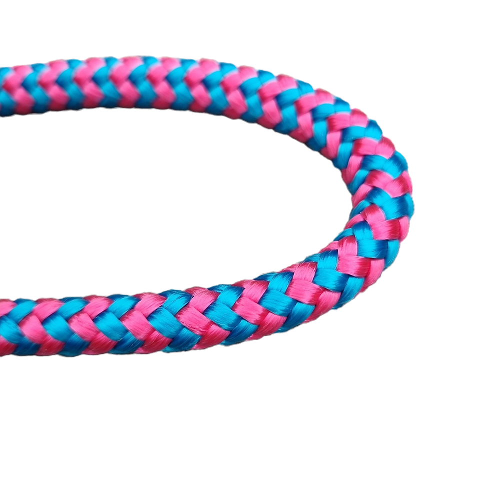 8mm Polypropylene Cord - Color: Pink Mixed with Turquoise Blue (zig-zag)