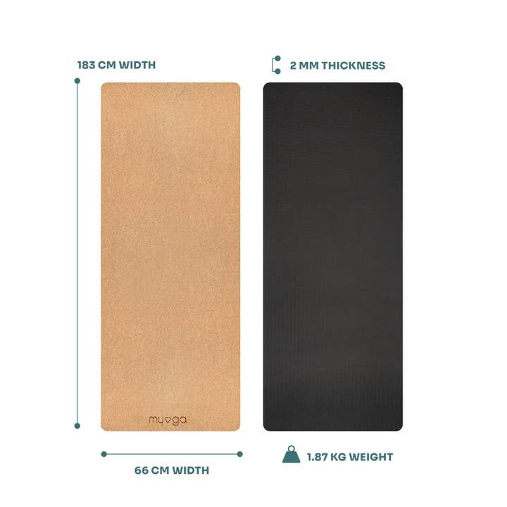 Cork/Rubber Yoga Mat Dimensions