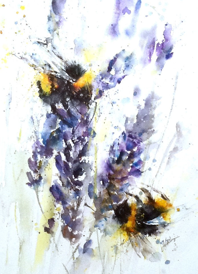 Thumbnail: Bees on lavender Limited edition