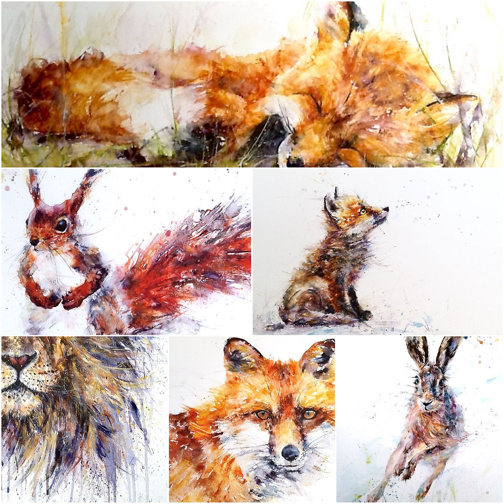Thumbnail: Sold-paintings-lions-foxes 