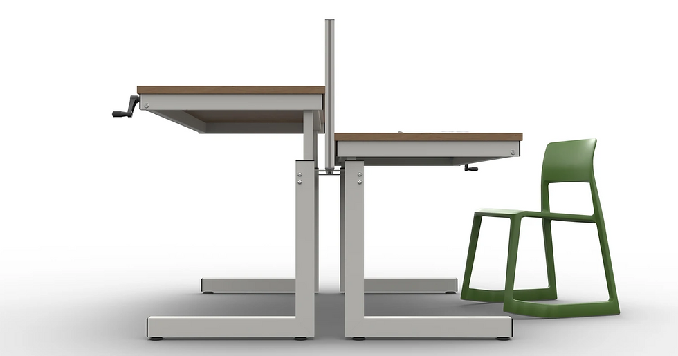 Thumbnail: CH1 Height Adjustable Table Back To Back Side Mood