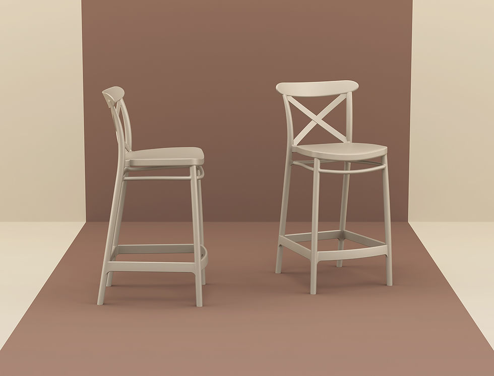 Thumbnail: Cross Bar Stool Taupe Mood