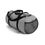 Thumbnail: side view of grey versatile duffel bag, with rose on right side with easy access pocket, has zipped pocket on top of bag as well as one inside to keep more personal things, comes in sizes small and large