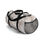 Thumbnail: side view of Brown marble print design duffel bag, with 'official 21 18' logo on one side and a rose on the other side, comes in small or large