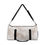 Thumbnail: back view Brown marble print design duffel bag, comes in small or large
