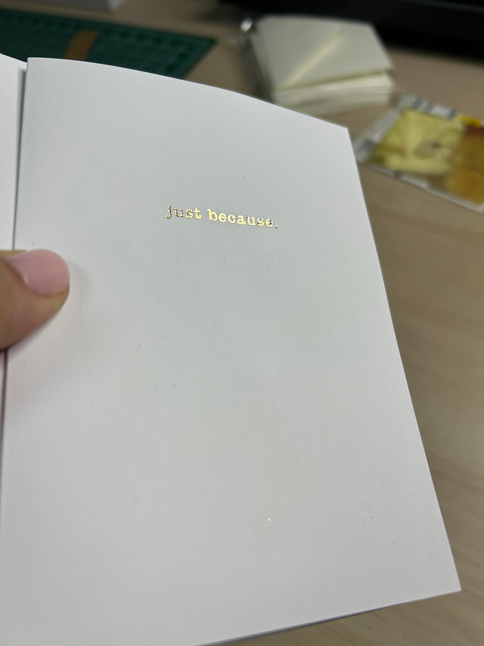 Thumbnail: White Greeting Cards with Gold Foil