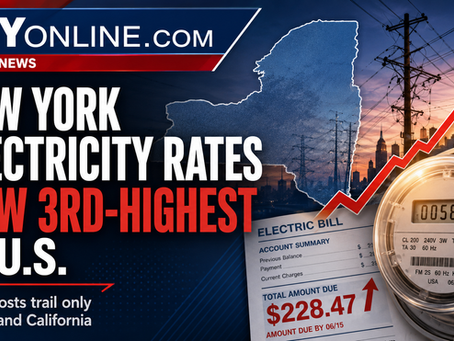 New York Electricity Rates Rank Third-Highest in Nation as Utility Costs Continue to Climb