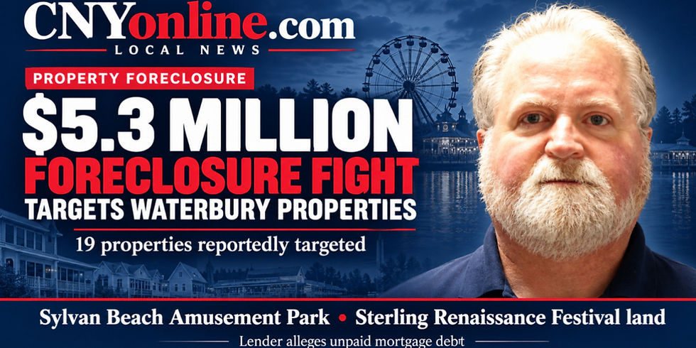 $5.3 Million Foreclosure Fight Targets Waterbury’s 19 Properties, Including Sylvan Beach Park and Sterling Festival Land