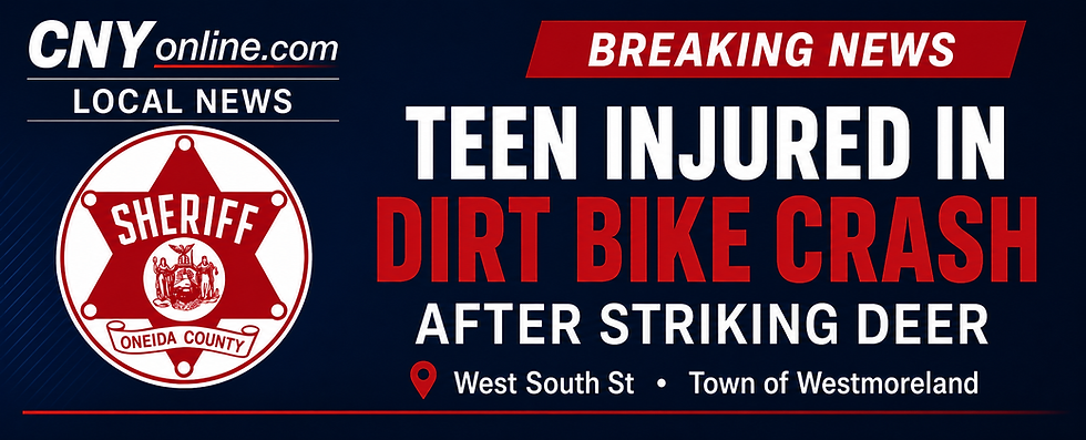 Teen Injured in Dirt Bike Crash After Striking Deer in Town Of Westmoreland