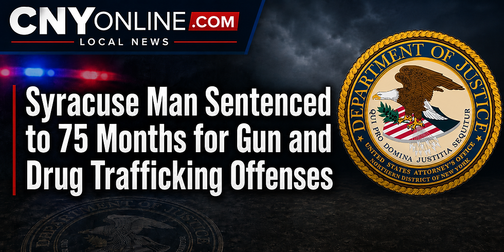 Syracuse Man Sentenced to 75 Months for Gun and Drug Trafficking Offenses