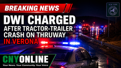 A Massachusetts man is facing DWI charges after a tractor-trailer crash on the New York State Thruway in the Town of Verona.