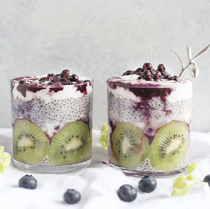 Blueberry & Kiwi Chia Seed Pudding