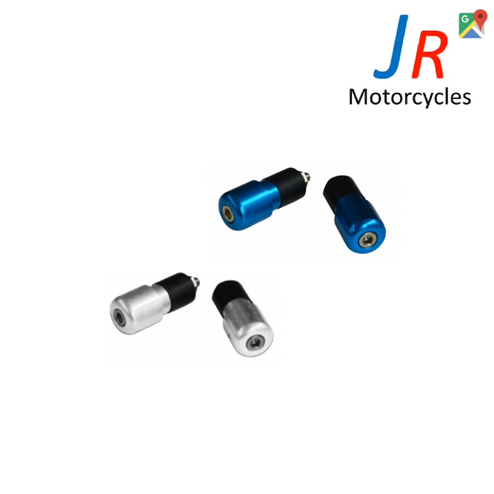 Motorcycle Blue, silver anodised bar end set