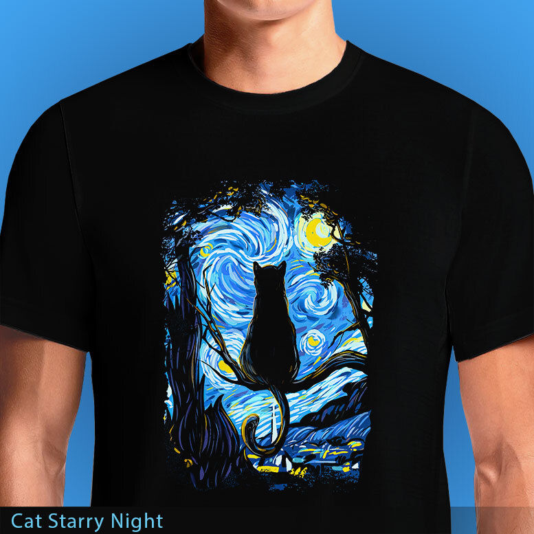 Cat Starry Night