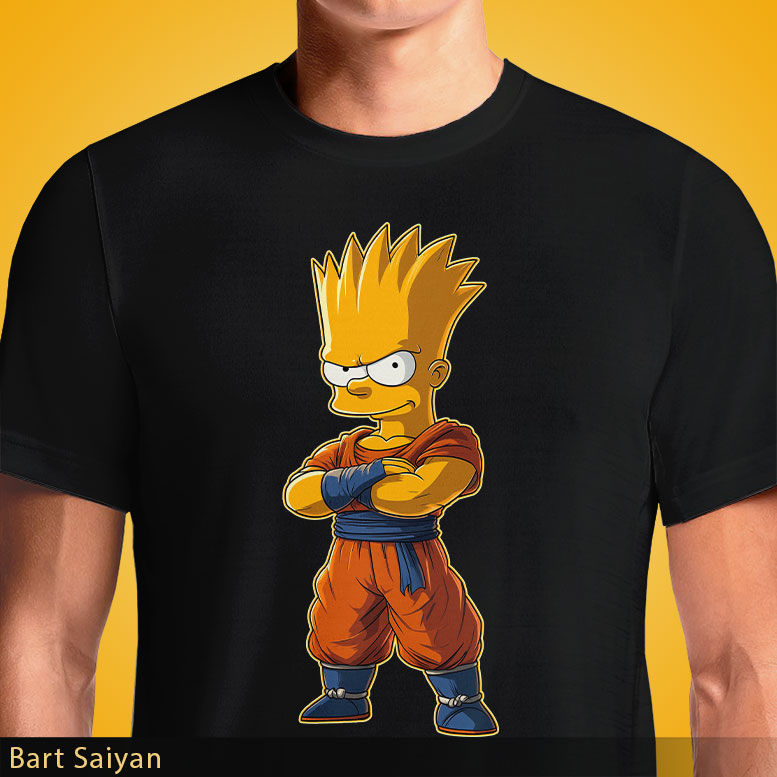 Thumbnail: Bart Saiyan T-Shirt – Hilarious Simpson-Dragon Ball Mashup | OSOM.in