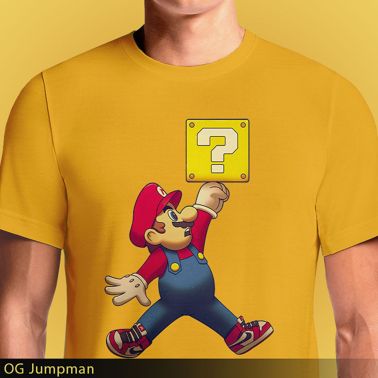 OG Jumpman T-Shirt - Mario & Jordan Logo Mashup - Inkn.in India