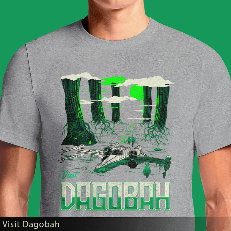Thumbnail: Visit Dagobah T-shirt – Retro Star Wars Swamp Planet Design | OSOM.in