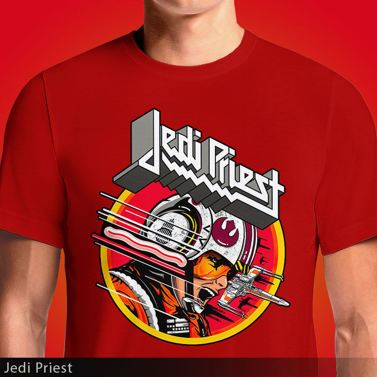 Thumbnail: Jedi Priest OSOM Red T-Shirt | Screaming for Vengeance Judas Priest & Star Wars Mashup