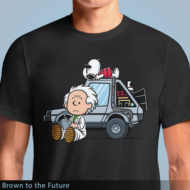 Thumbnail: Brown to the Future T-Shirt - Iconic Peanuts Meets Back to the Future Mashup