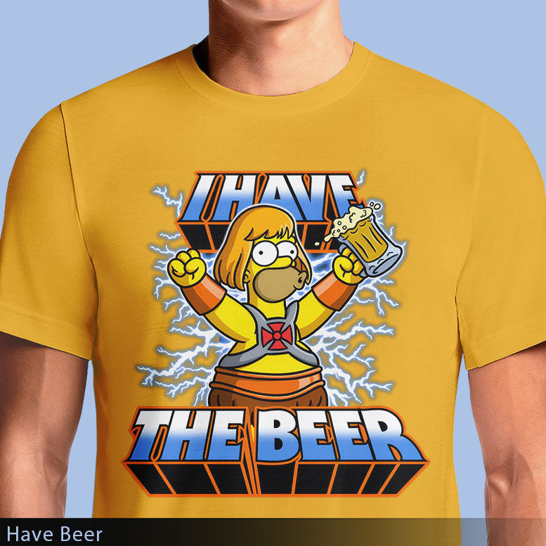 Thumbnail: Have Beer T-Shirt – He-Man x Homer Simpson Funny Mashup Tee OSOM