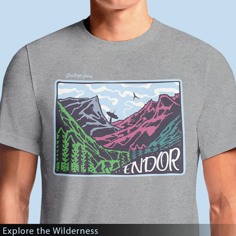 Thumbnail: Explore the Wilderness – Endor Travel Poster T-Shirt OSOM.in