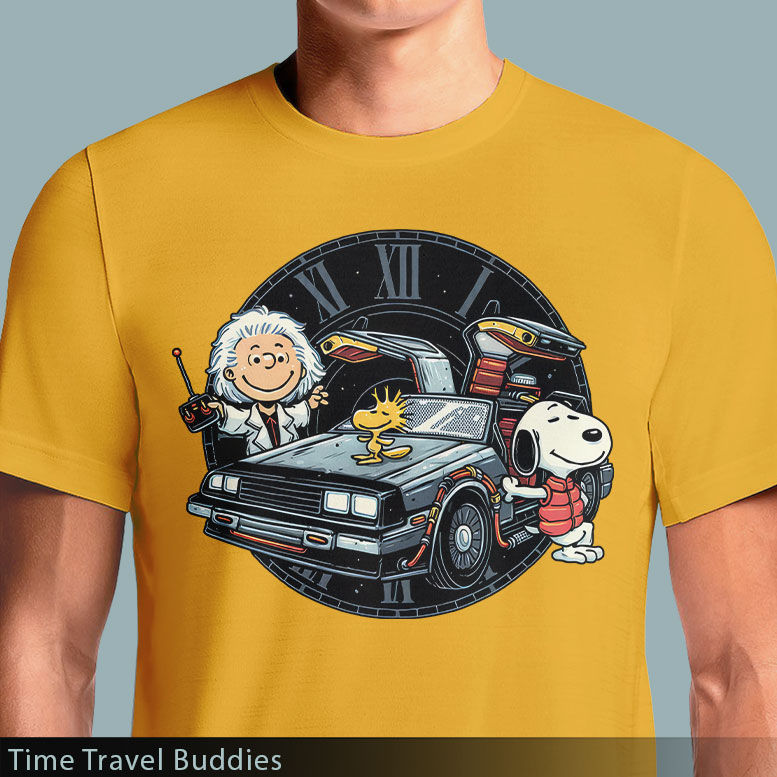 Thumbnail: Time Travel Buddies T-Shirt – Snoopy x Back to the Future Mashup Tee | OSOM