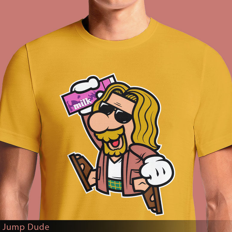 Thumbnail: Jump Dude T-Shirt | Big Lebowski x Super Mario Mashup OSOM.in