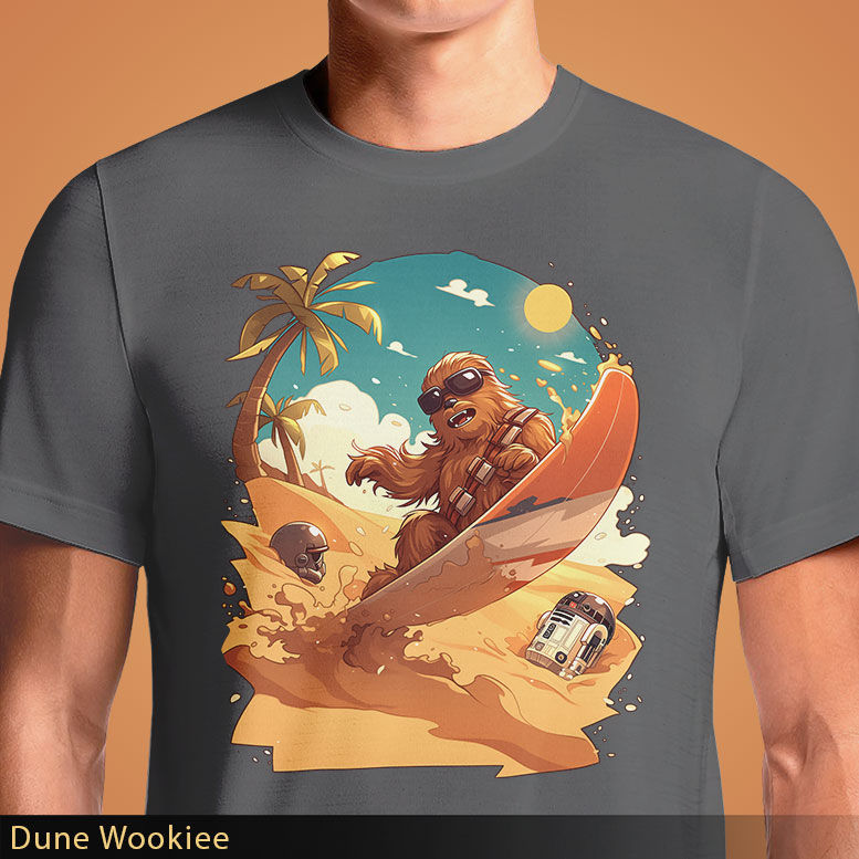 Thumbnail: Dune Wookiee T-Shirt - Chewbacca Sand Surfing Adventure | OSOM.in