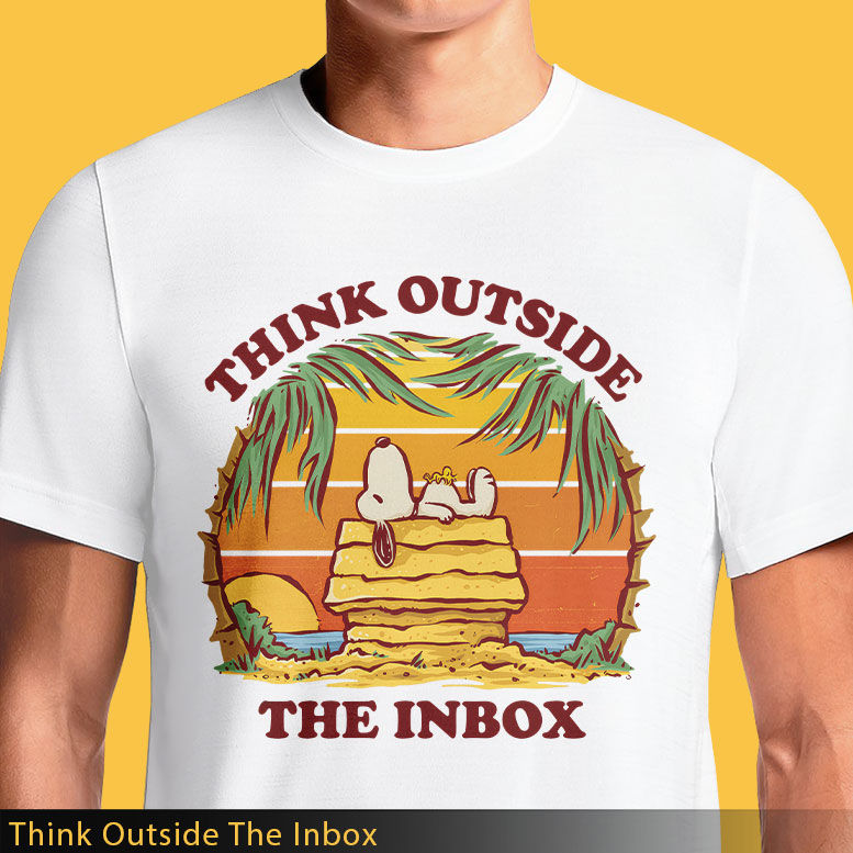 Think Outside The Inbox T-Shirt – Chill Retro Snoopy-Style Beach Tee | OSOM Originals