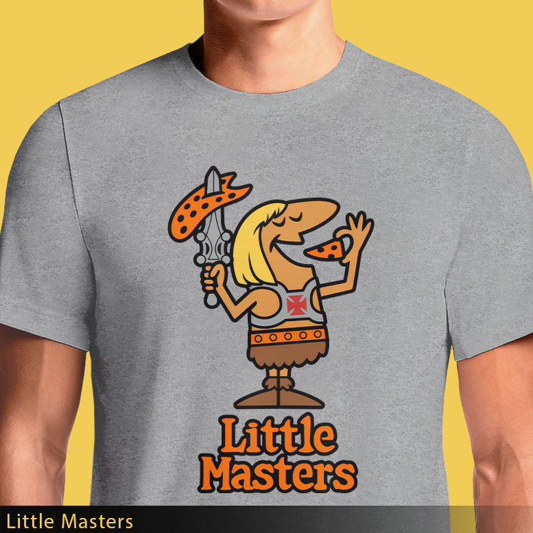 Thumbnail: Little Masters - Funny He-Man & Pizza Mashup T-Shirt | OSOM.in