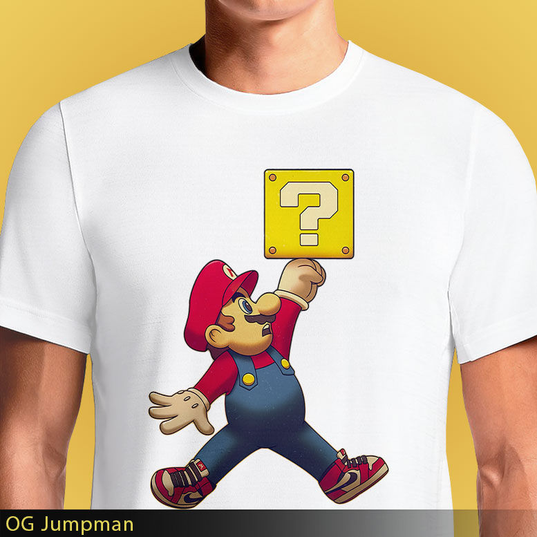 Thumbnail: OG Jumpman T-Shirt - Mario & Jordan Logo Mashup - Inkn.in India