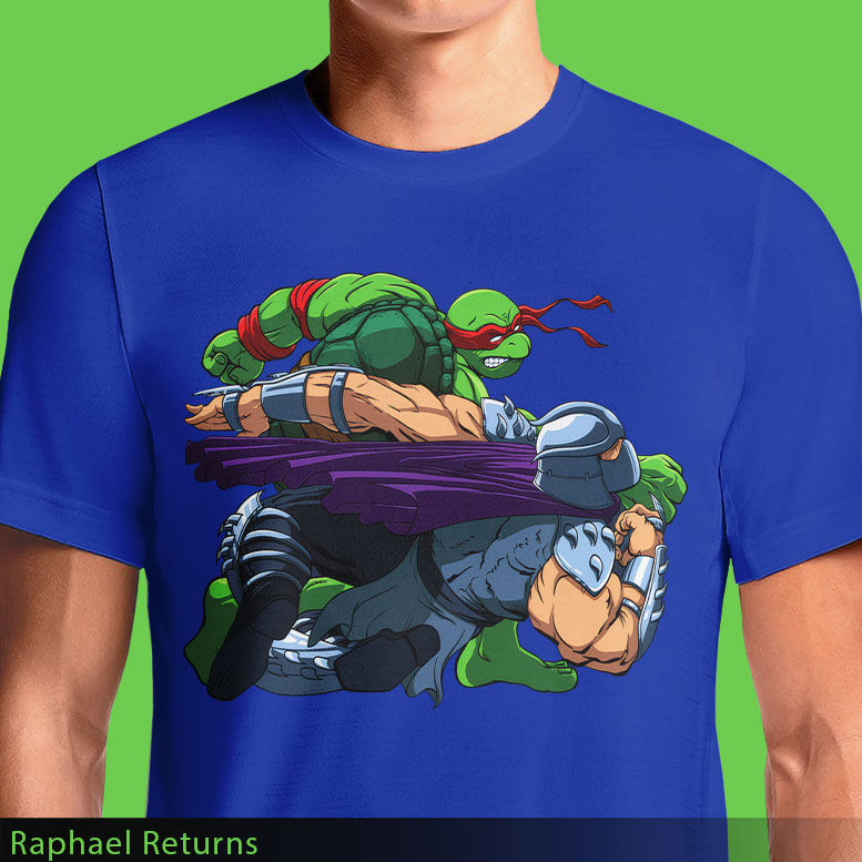 Thumbnail: Raphael Returns T-Shirt – TMNT vs Shredder Action Graphic Tee