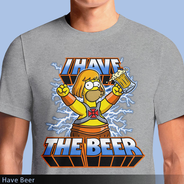 Thumbnail: Have Beer T-Shirt – He-Man x Homer Simpson Funny Mashup Tee OSOM