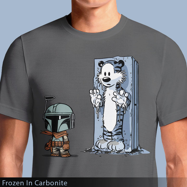 Frozen In Carbonite – Calvin & Hobbes x Star Wars T-Shirt OSOM.in