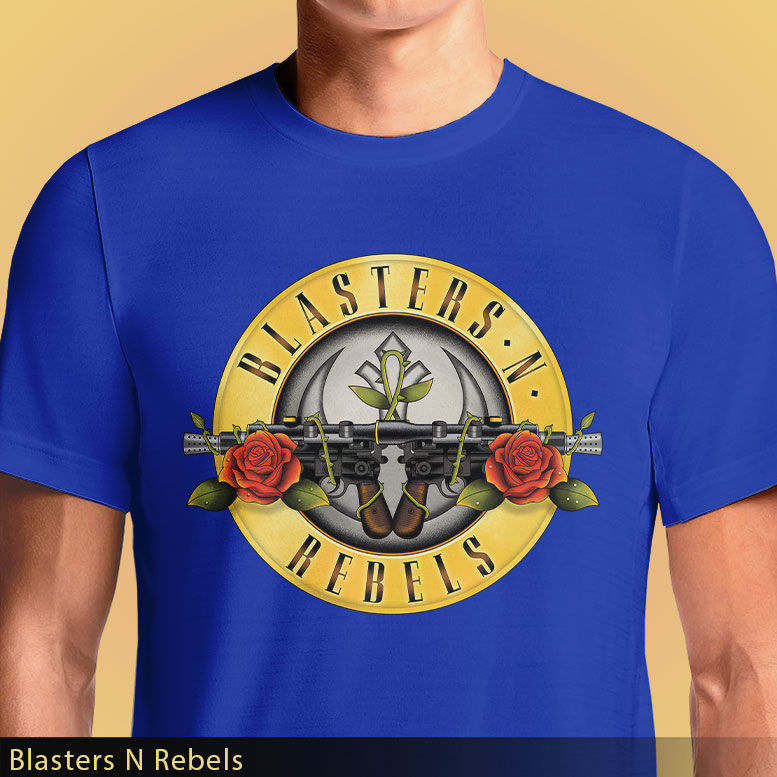 Thumbnail: Blasters N Rebels T-Shirt – Guns N’ Roses x Star Wars Mashup | OSOM