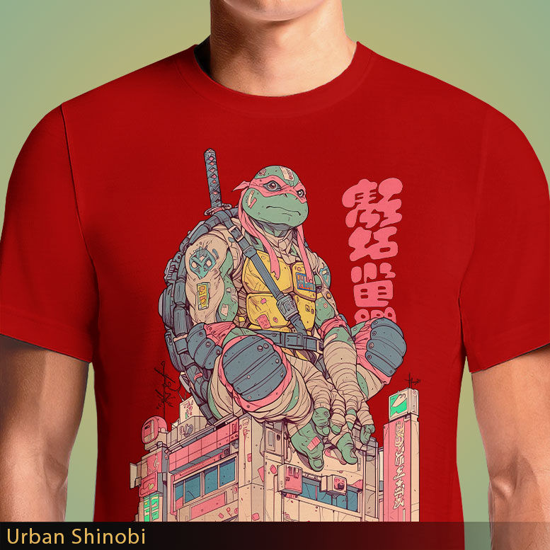 Thumbnail: Urban Shinobi T-Shirt - Futuristic Ninja Turtles Graphic Tee | OSOM.in