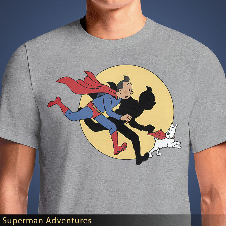 Thumbnail: Superman Adventures T-Shirt – Superman & Krypto Tintin Mashup OSOM.in