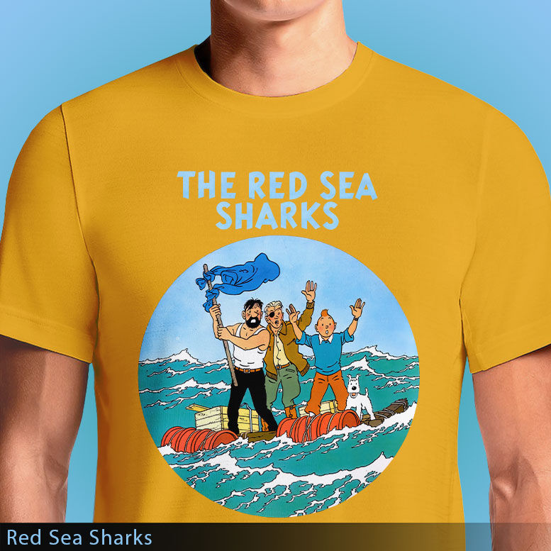 Thumbnail: Red Sea Sharks Tintin T-Shirt - Premium Quality | Inkn.in India