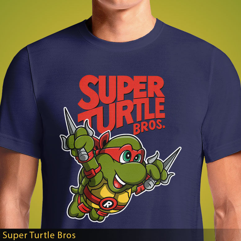 Thumbnail: Super Turtle Bros T-Shirt - Ninja Turtles Meets Super Mario | OSOM.in