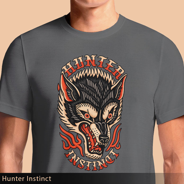 Hunter Instinct T-Shirt | Wolf Graphic Tee | OSOM